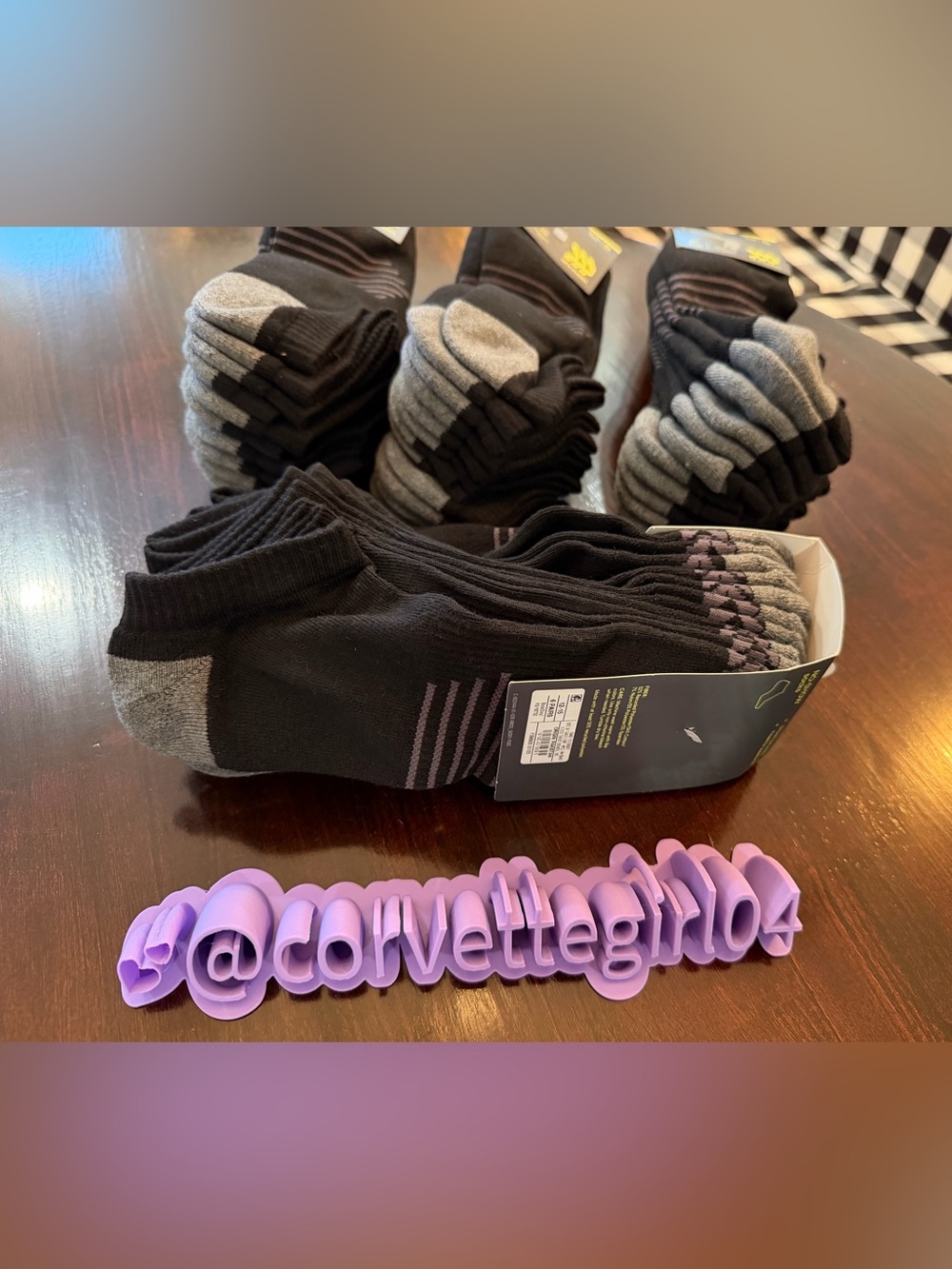 Target 🎯 Brand Black & Gray No Show Crew Socks - Size 12-15 (4 packs of 6)
